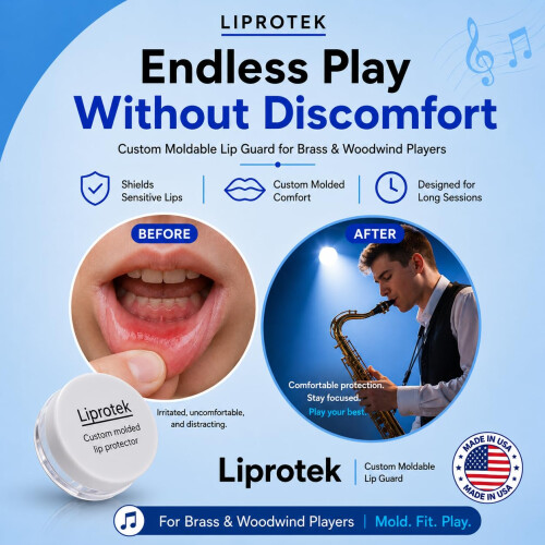 Liprotek Liproguard Custom Fitting Lip Protector for Woodwind Players