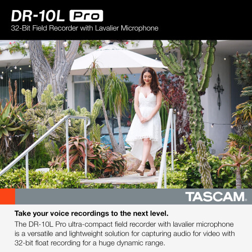 Tascam TASCAM DR-10L Pro – Micro-Linear 32-Bit float Recorder with Lavalier-Microphone and optional Bluetooth Adaptor for remote control and syncronisation 2