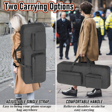 SUNDOY 49 Key Keyboard Case, Padded Gig Bag for Digital Piano with Backpack Straps