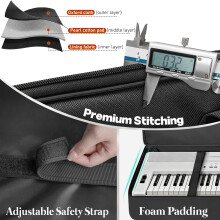 SUNDOY 49 Key Gig Bag for Electric Piano, Keyboard Backpack Case Made from 600D Oxford with 10mm Full Cotton Padding, Lightweight, Durable, & Travel