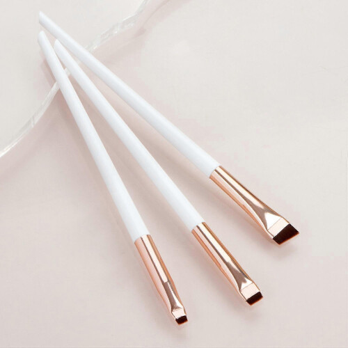 3Pcs Soft Fiber Eye Makeup Brushes Set - Eyeshadow, Eyeliner & Eyebrow Tools 1