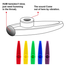 Skylety 15 Pcs Plastic Kazoos with Flute Diaphragms, 5 Colors for Party