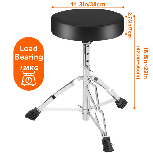 AKOZLIN Drum Throne 42-56cm Height Adjustable Drum Stool with Anti-Sli 1