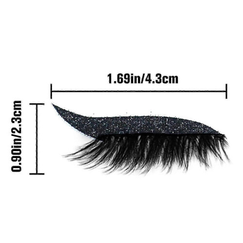 Black Glitter Wispy Cat Eye False Eyelashes, Dramatic Festival Pack 2025 1