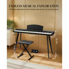 LALAHO 88 Key Keyboard Piano Set, Full Size Digital Piano with Multi-A