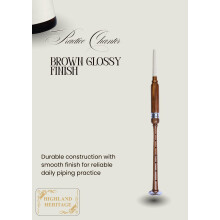 Scottish Highland Bagpipe Practice Chanter – Rosewood, Black & Natural Finish with Silver & Ivory Mounts, Includes Hard Case & 2 Reeds - Ideal for S