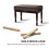 FILISITE Adjustable Height Piano Bench with Storage, Solid Wood Duet K 5