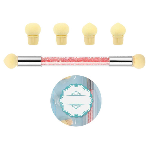 Double Headed Nail Art Sponge Pen, Manicure Coloring Brush, 1 Set 2