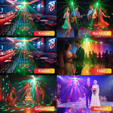 Vicalo Mini Disco Lights with Remote Control – 64 Lighting Effects, Sound Activated DJ Light, Disco Light for Parties USB Powered, 360 Adjustable
