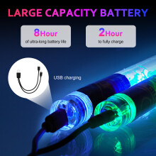 LED Light Drum Sticks, 15-Color Rechargeable Glow in Dark Drumsticks, Luminous Jazz Drumsticks for Stage Performance Personalized for Kids Adults