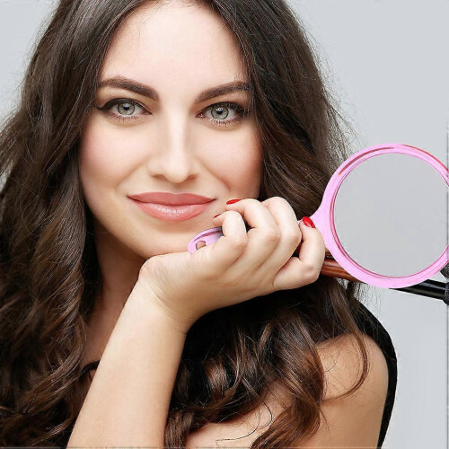 Double-Side Handle Mirror 4Pcs Transparent Blue for Home Travel School 2