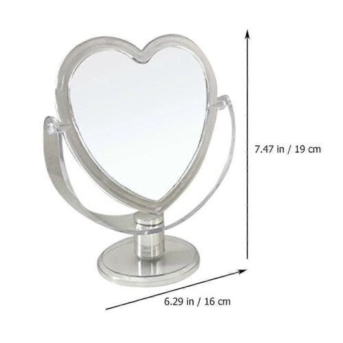 Heart Shaped Acrylic Makeup Mirror for Home Table Use 1