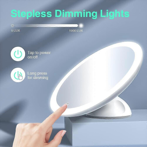 7X Magnifying Makeup Mirror with LED Lights, Rechargeable, Strong Suction Cup 1