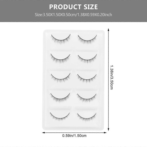 Black 1.3" x 0.4" Short Wispy Fake Eyelashes, 10 Pairs 1