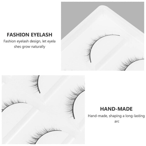 Black 1.3" x 0.4" Short Wispy Fake Eyelashes, 10 Pairs 2