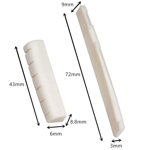 4PCS Acoustic Guitar Bridge Saddle Nut Replacement White Guitar Bone Bridge 1
