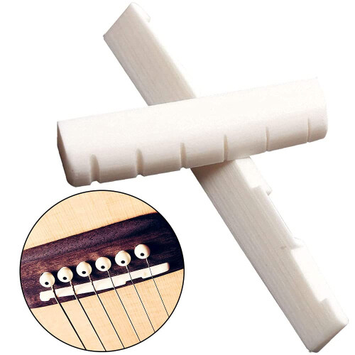 4PCS Acoustic Guitar Bridge Saddle Nut Replacement White Guitar Bone Bridge 2