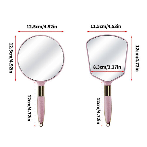 BlueGift Vintage Handheld Mirror, HD Glass, White/Pink/Blue/Beige, Square/Round 2