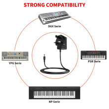 MEROM 12V Wall Charger Power Adapter Cord Compatible with Yamaha Piano Keyboard for P-45, NP-12, YPT-255, SDP, YPG, YDD, DD, NP, DJX, DSR, DX, PCR, P