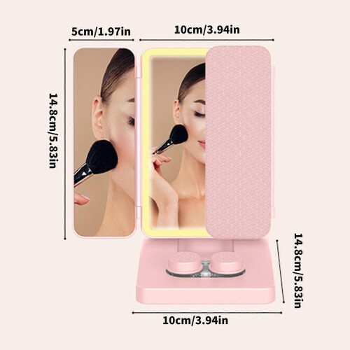 Multicolor Folding LED Beauty Mirror with Extendable Arm & Rechargeable Lights, ABS, for Small Spaces 2
