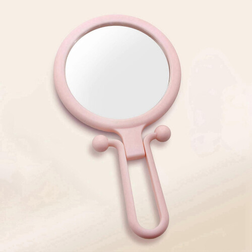 Pink 2-Pack 10X Handheld Magnifier, Double-Sided Folding Makeup Mirror with Adjustable Handle 1