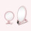 Pink 2-Pack 10X Handheld Magnifier, Double-Sided Folding Makeup Mirror with Adjustable Handle 3