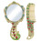 Vintage Gold Metal Makeup Mirror & Comb Set 2Pcs Handheld 5
