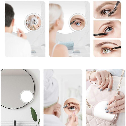 10X Magnifying Mirror with LED Light, Compact Magnified Mirror 2