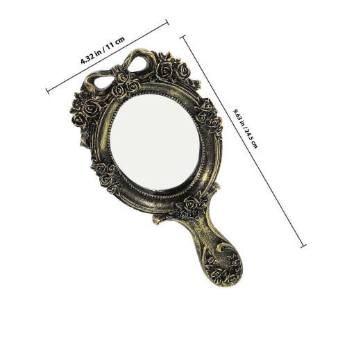 Retro Vintage Handheld Makeup Mirror for Women, Portable Style 1