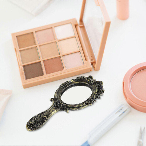 Retro Vintage Handheld Makeup Mirror for Women, Portable Style 2