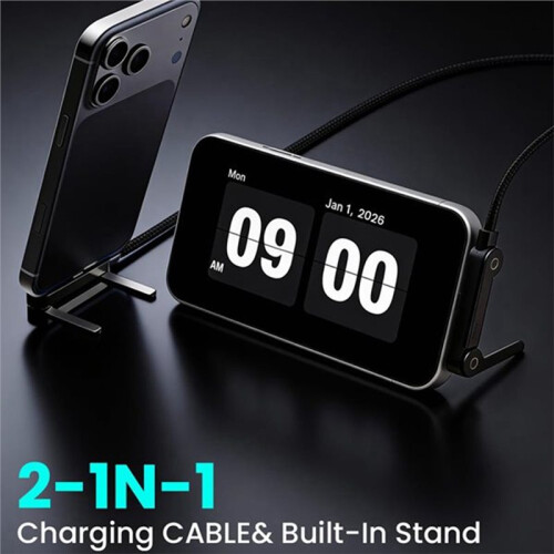 30W TypeC-Lighting Charge Cable with Stand for Fast Charging and Data Sync 1.5m 2