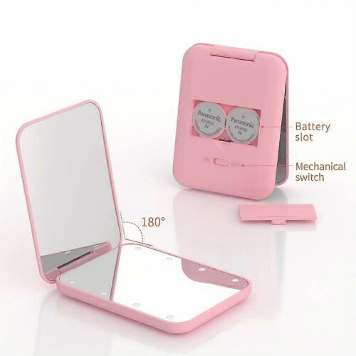 1X/3X LED Pocket Mirror – Double-Sided Foldable, Compact Lighted Travel Makeup Mirror 2