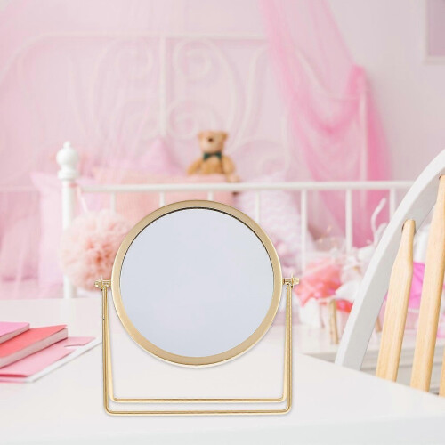 Miroir de maquillage pivotant rond pour coiffeuse ou bureau 2