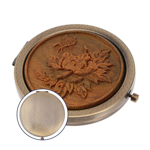 Vintage Compact Makeup Mirror, Portable Cosmetic Mirror 1