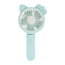 (Blue) Kids Portable Mini USB Fan Rechargeable Cute Animal Ears Pink/Blue Fan
