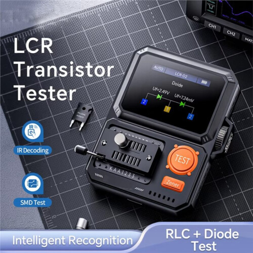 -D2 Transistor Tester Diode Triode Transistor Capacitance Meter Resistance  ESR Meter Multifunctional Tester Tool 2