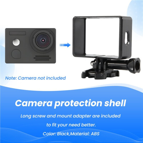 Protective Housing Side Border Frame Case Compatible with  Yi Xiaoyi Action Sport Camera Accessories Black 2
