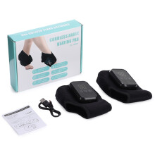 (Black1 Pair) Foot Ankle Heatting Massage Belt Hot Compresses Vibration Massager Wireless Foot and Ankle Joint Hot Compress Protection Brace