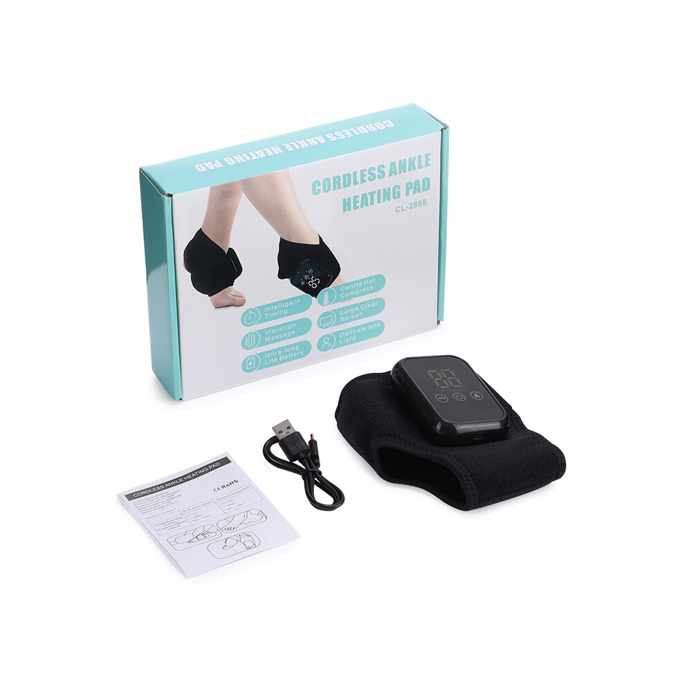 Stoyotu Black ( 1 Piece) Foot Ankle Heatting Massage Belt Hot Compresses Vibration Massager Wireless Foot And Ankle Joint Hot Compress Protection Brace