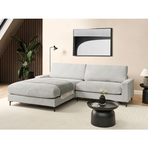 Beliani Corner Sofa 3 Seater MALOY Chenille Light Grey Right Hand 2
