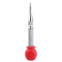 (Silver Red) Center Automatic Punch Spring Load Chrome Rivet Screw Auto 130mm Hole Marking