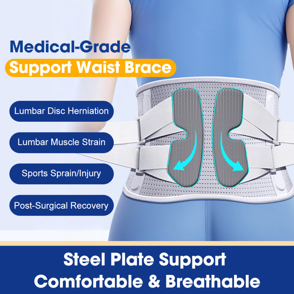 Stoyotu (L) Double Pull Back Lumbar Support Belt Waist Orthopedic Corset Men Women Spine Decompression Waist Trainer Brace Back Protection