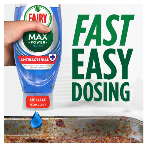 Fairy Fairy Max Power Washing Up Liquid Antibacterial 730ml, Easy & 2