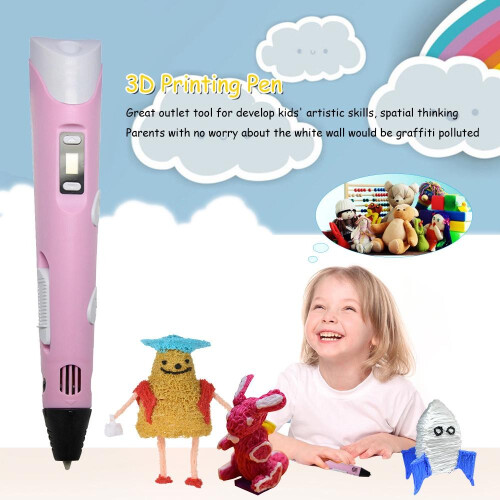 (Blue US)3d Printing Drawing Graffiti Art Pen Creative Toy Gift Development Imagination 2