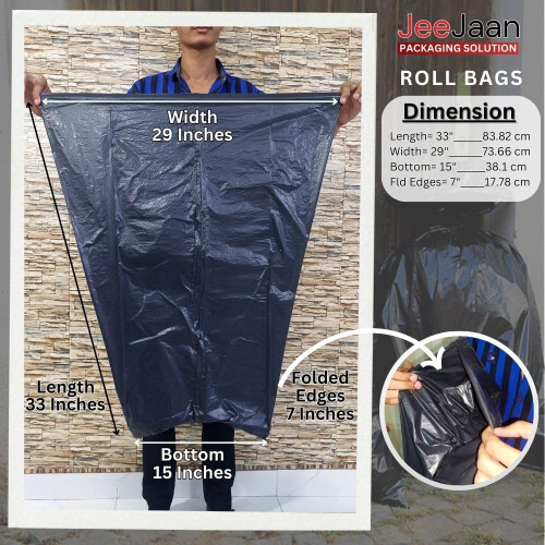 JeeJaan 1 Roll of 50 Black Bin Bags - 80l Capacity Bin Bags 1