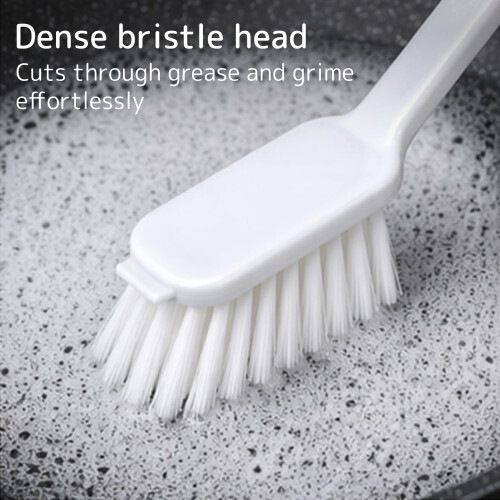 ABENA White Dishwashing Brush, 27cm – Stiff Bristle, Scraper Edge, Durable Nylon, Ergonomic Handle. 2