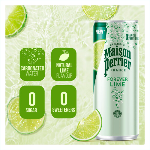 Maison Perrier Forever Lime Sparkling Water cans 4x330ml 1