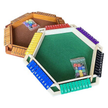 (Wooden Color) Shut The Box Board Game with 12 Dice 1-6 Players Kids Adults Family Fun Educational Math Number