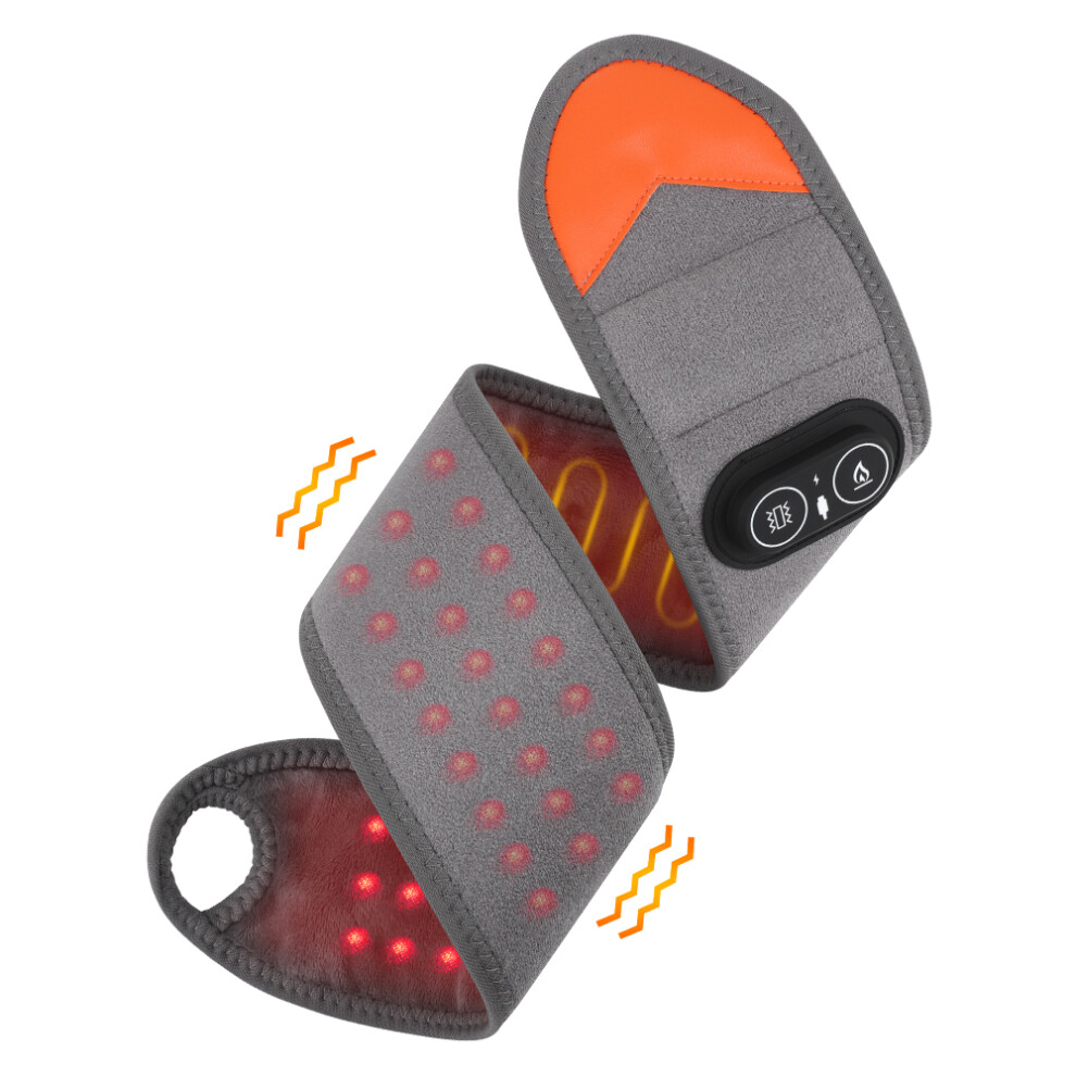 Stoyotu (Grey) Cordless 660&850Nm Red Light Heating Wrist Guard Vibration Massage Heated Wrist Brace Ankle Wrap Hand Foot Protector Wristband