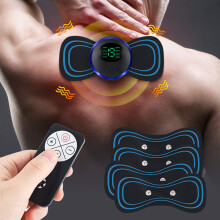 (5 Patch RC) Electric Neck Massager Adjustable Full Body Relaxation Relieve Fatigue Portable Intelligent Cervical Massage for Shoulder Foot